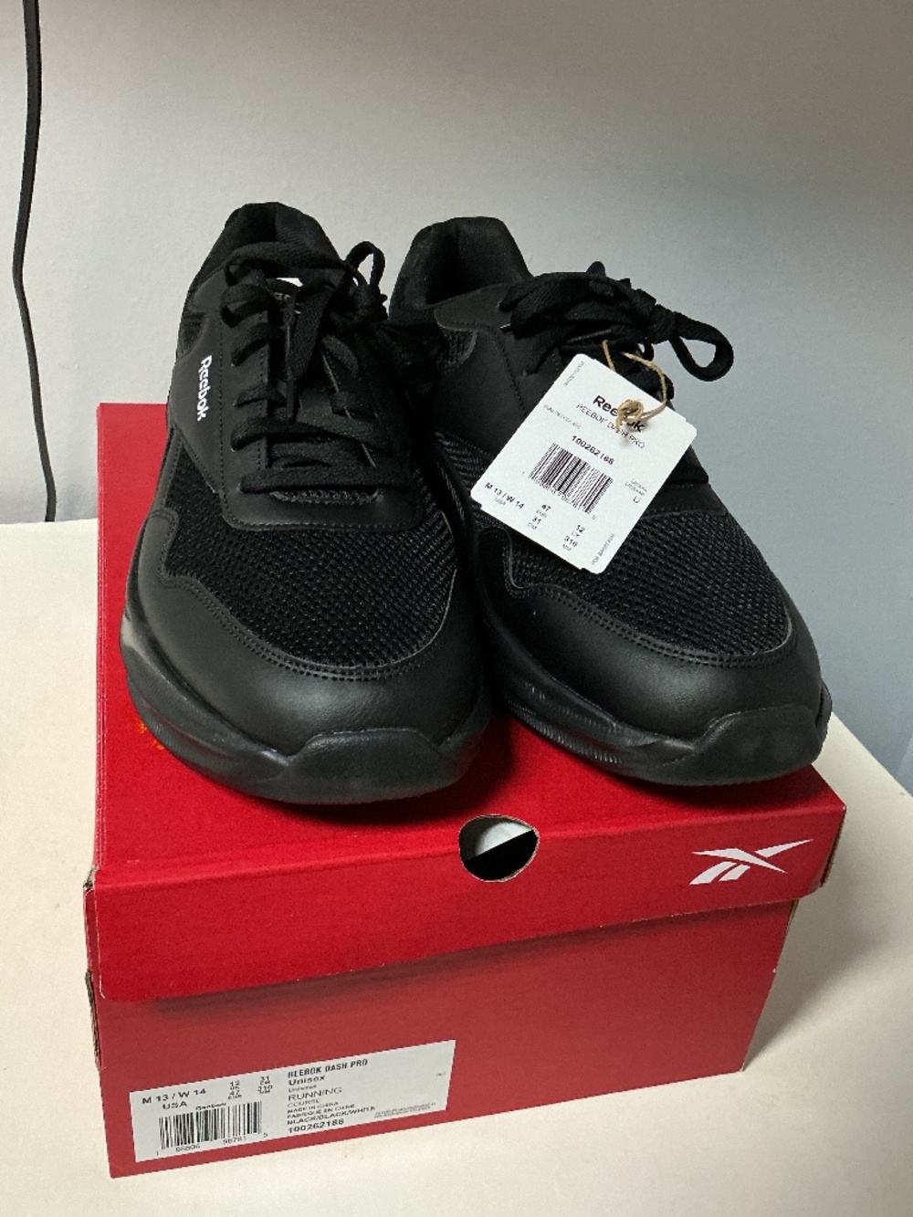 Reebok Dash Pro Unisex Solid Black Sneakers M/13 W/14